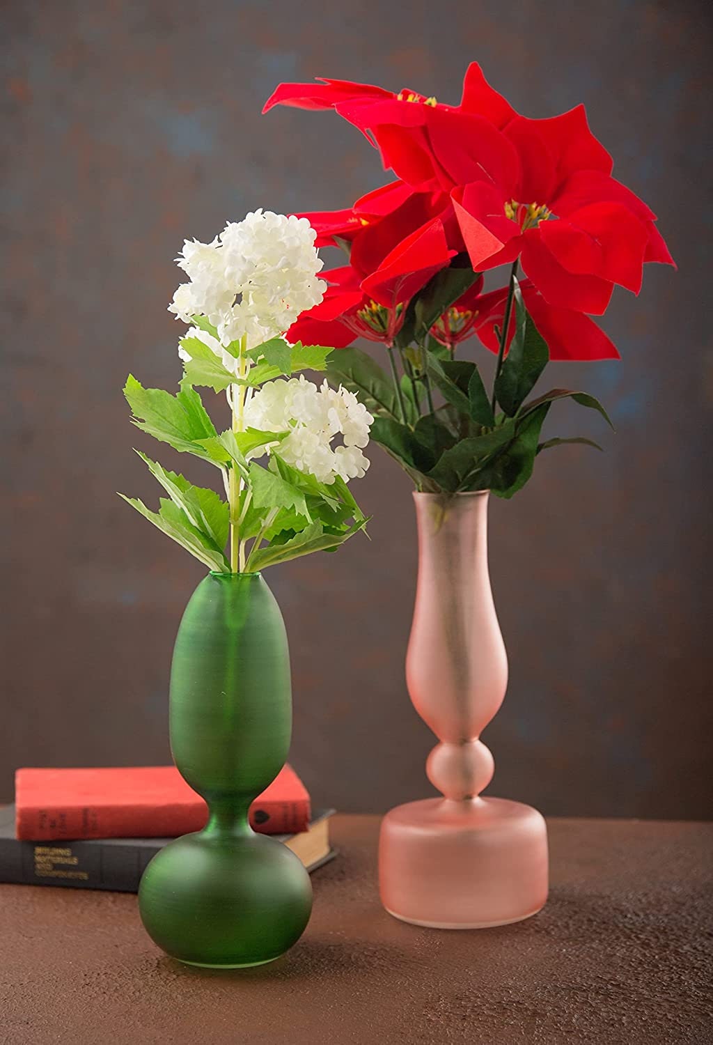 Art Deco Glass Vases set of 2- Vintage Hand-Blown Elegance in Vibrant Colors - Special Floral Decor Crafted with Love