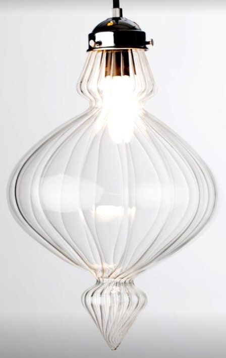 Elegant Blown Glass Pendant Light for Modern Spaces - Perfect Kitchen & Dining Room Decoration, Hanging lamp for Dining room
