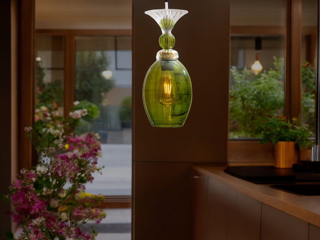 Luxury Glass Globe Pendant Light – Handmade Modern Ceiling Lamp for Kitchen, Bedroom, Dining & Living Room – Unique Interior Lighting