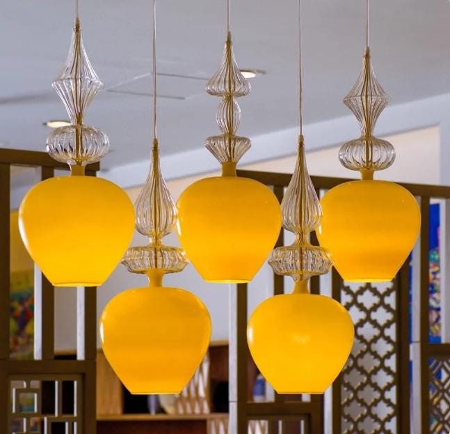 Bespoke Hand Blown Glass Pendant Light | Artisan Ceiling Fixture for Contemporary Homes