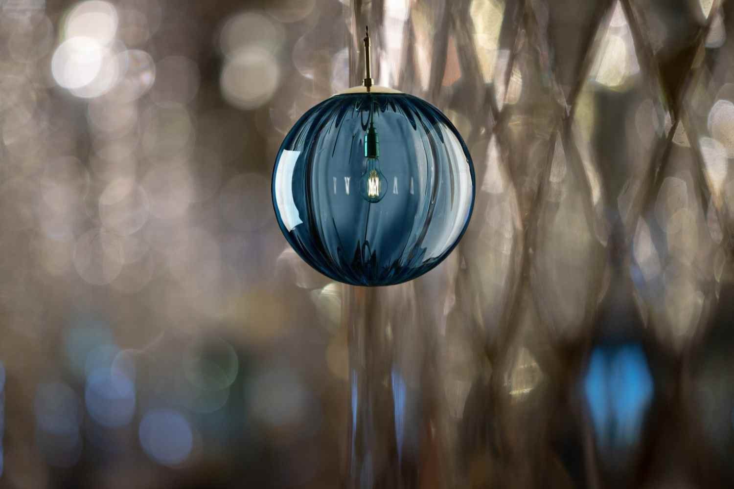 Handmade Glass Globe Pendant Light – Elegant Modern Ceiling Lamp for Kitchen Island, Dining Room, Bedroom & Living Room Home Decor