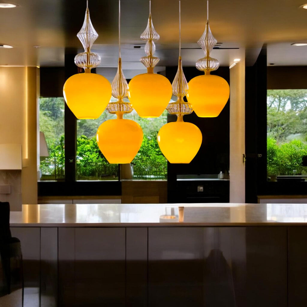 Bespoke Hand Blown Glass Pendant Light | Artisan Ceiling Fixture for Contemporary Homes