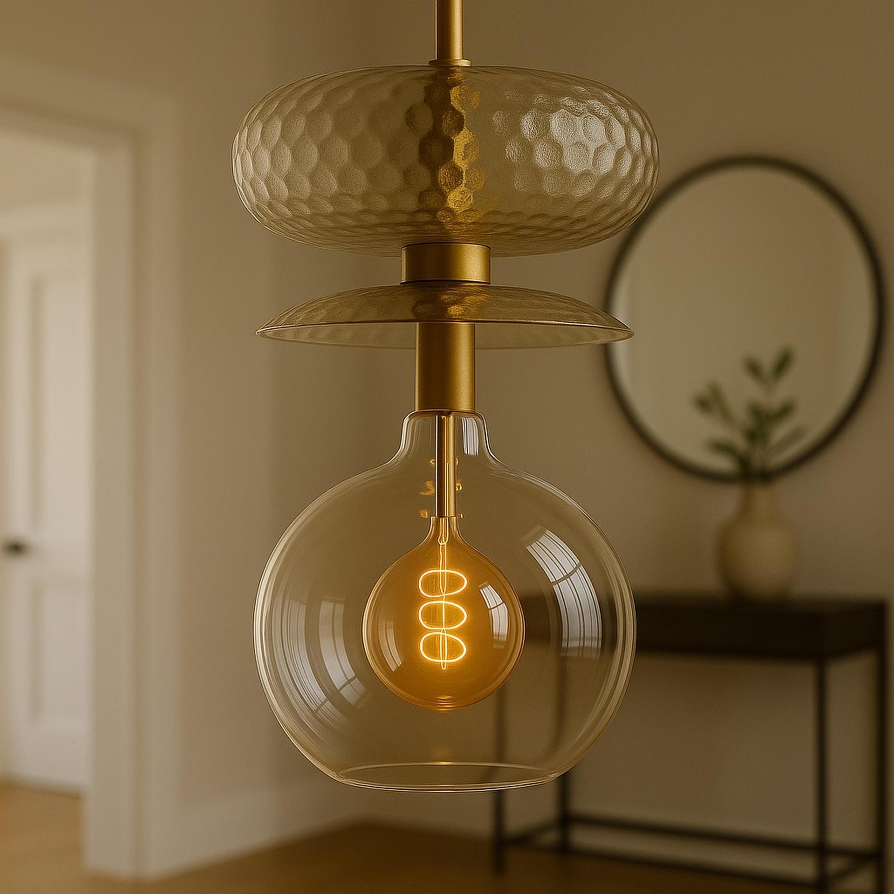 Glass Pendant Light Globe Ceiling Lamp Modern Brass Fixture Custom Kitchen Lighting Dining Room Island Living Room Decor