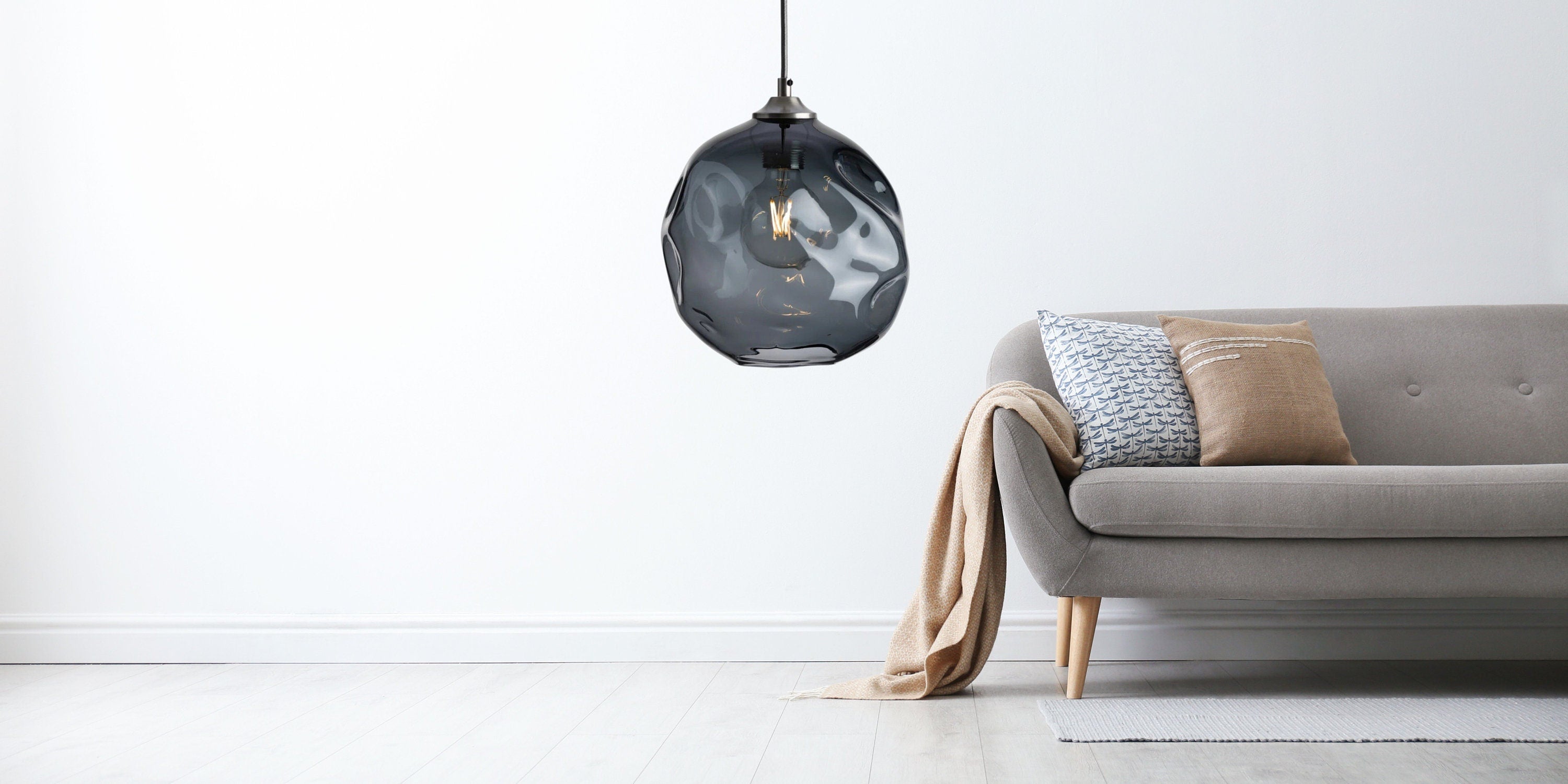 Glass Pendant Lights for Kitchen Island Hand Blown  Lighting for Kitchen Décor Lighting Fixtures  Living Space Décor Glass Ceiling Fixture