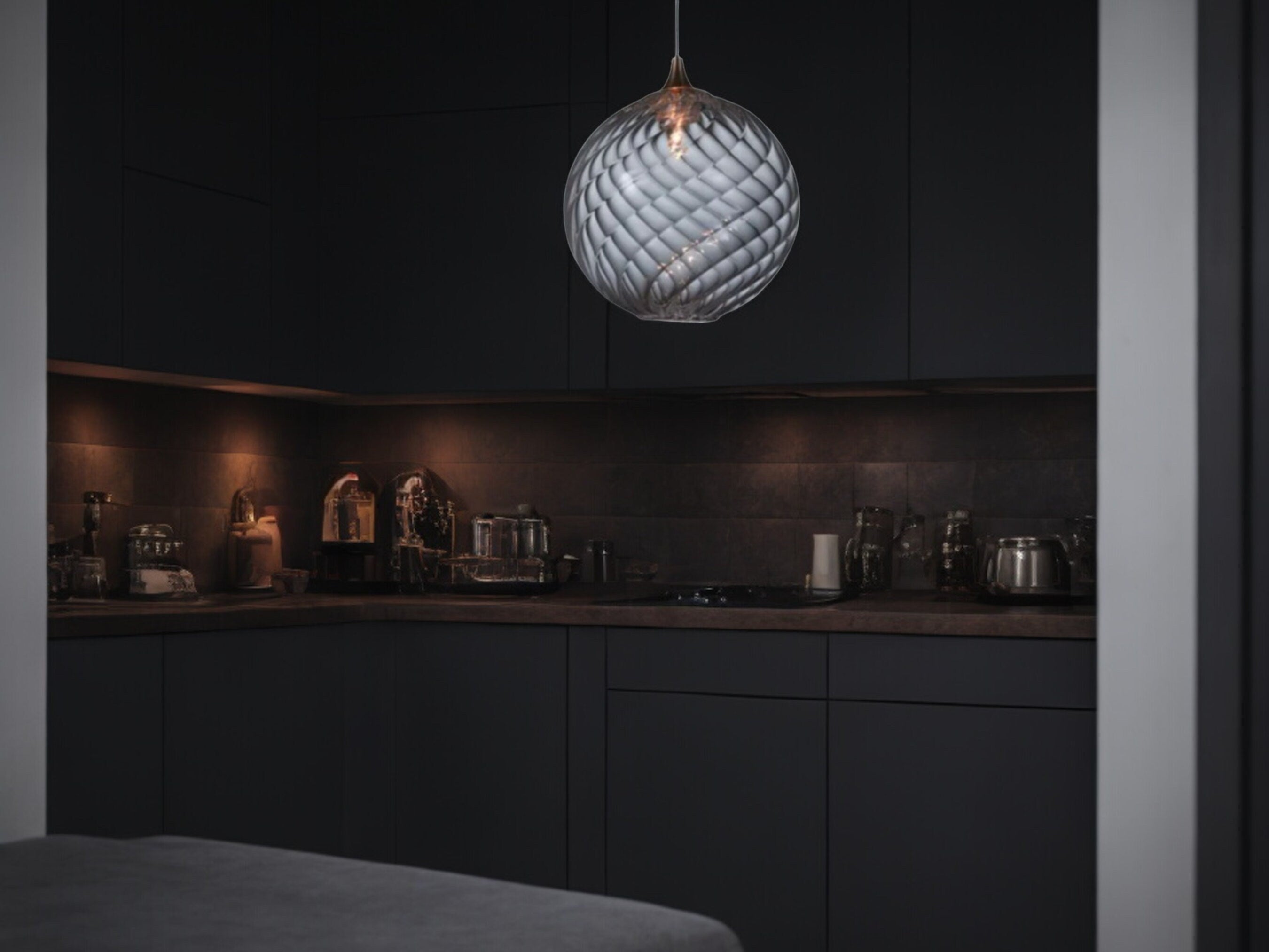 Artisan Chandelier Lamp -Exquisite Handcrafted Glass Pendant Light – Elegant Kitchen Light Fixture-Custom glass pendant light