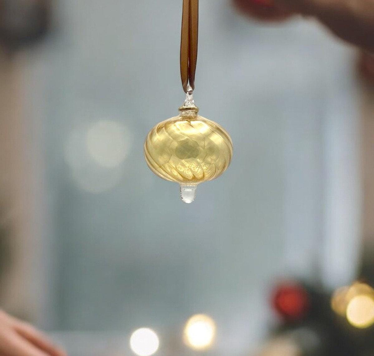 Festive Gold Christmas Ornaments - Hanging Decorations for Tree Topper - Cute Holiday Decor 2024